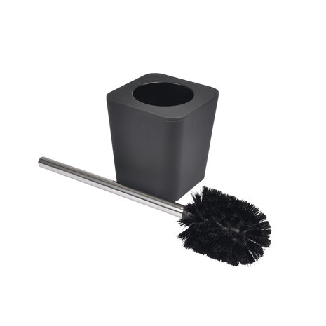 Toiletborstel in kunststof houder  Afmetingen: 11.6x11.6x38.2 cm  Toiletborstel met houder, staand. Kleur:zwart Materiaal:&#x00