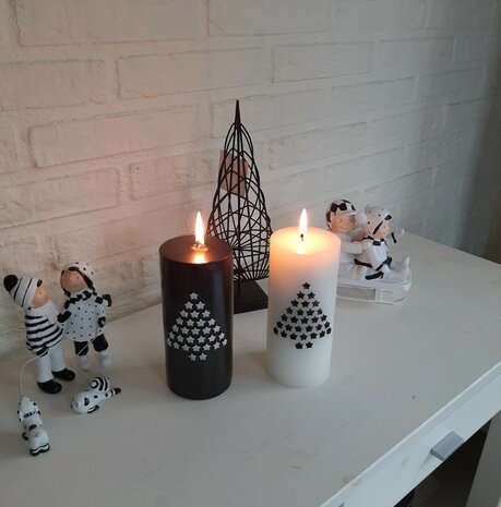 kaars zwart wit kerst