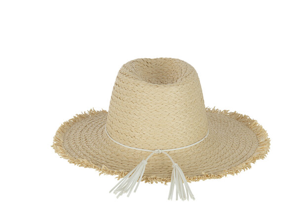 Strandhoed Boho naturel kwast