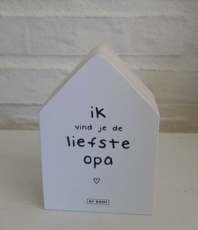 Huisje/houtprint Liefste Opa wit