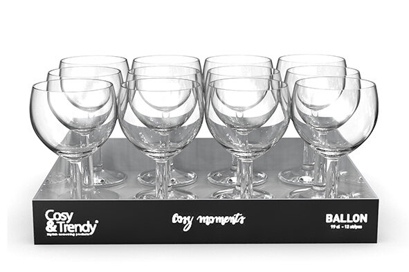 BALLON WIJNGLAS/GINGLAS SET12 25CL COSY MOMENTS