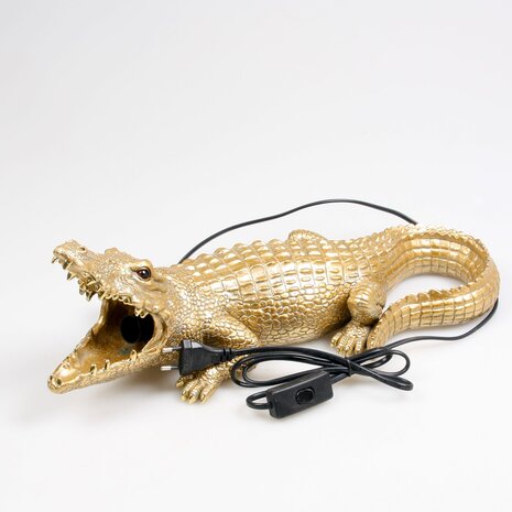 KROKODIL LAMP GOUD 47.5X19.5X17.5 CM