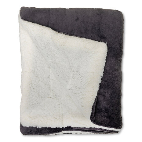 Plaid-dekens- Espoo zwart. Coral fleece met een zachte binnenzijde 150x200cm
