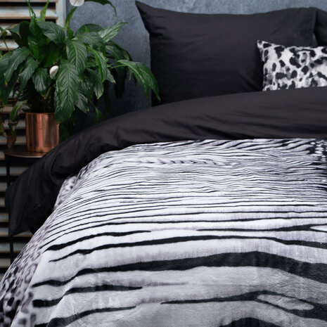  deken/sprei Zebra Grijs  200 x 240 cm