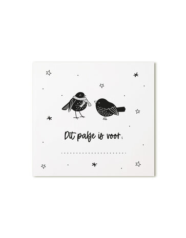 cadeau kaartje Kerst, Cadeaukaartje  Winter Vogels, Dit pakje is voor...