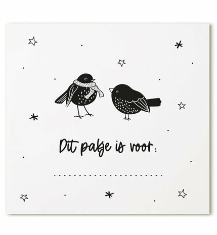 cadeau kaartje Kerst, Cadeaukaartje  Winter Vogels, Dit pakje is voor...