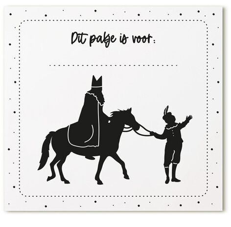 Cadeaukaartje Sint en piet 'Dit pakje is voor...'