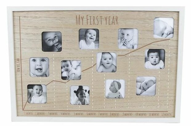 Fotolijst My First Year, eerste jaar Baby, Grow 44x40x1,5cm