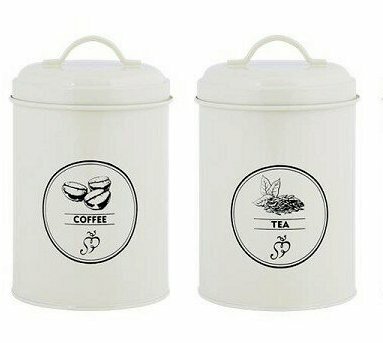 Voorraadblikken  Coffee & Tea / set van 2 stuks