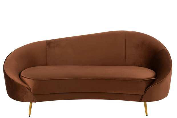 J-Line Sofa Elisabeth Textiel/Metaal Bruin