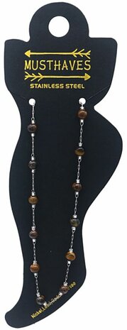 Enkelbandje - Kralen -Tiger Eye