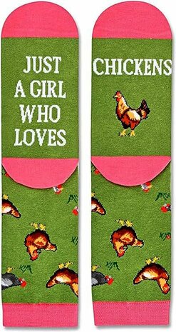 Sokken Kippen  "Just a girl who loves Chickens" m38-45 