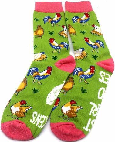 Sokken Kippen  "Just a girl who loves Chickens" m38-45 