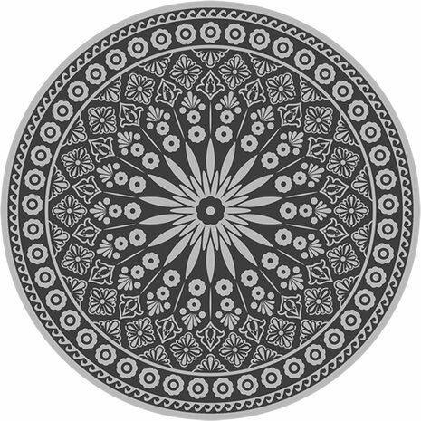BUITENTAPIJT GRIJS-WIT ROND170 X 0,3 CM.