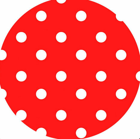 Tafelzeil stippen wit - rood 160 cm