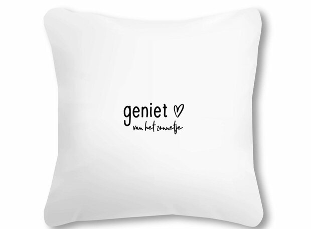 Buitenkussen Zoedt 'Geniet van 't zonnetje' / hartjes 40x40cm 
