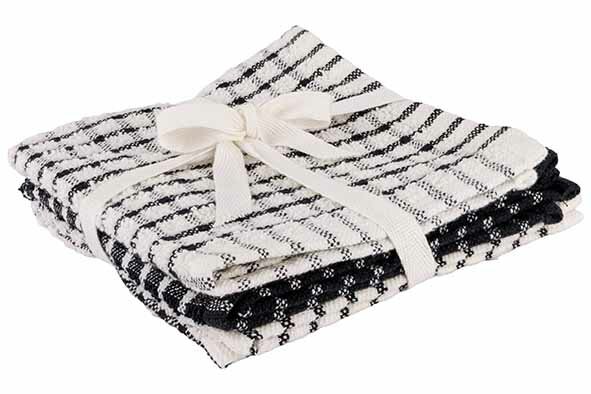VAATDOEK BLACK CHAMBRAY SET3 30X30CM