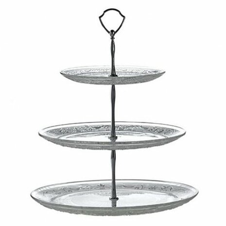Retro Etagere Met 3 Niveaus - Glas - Ø 18-25-29 cm x 34 cm