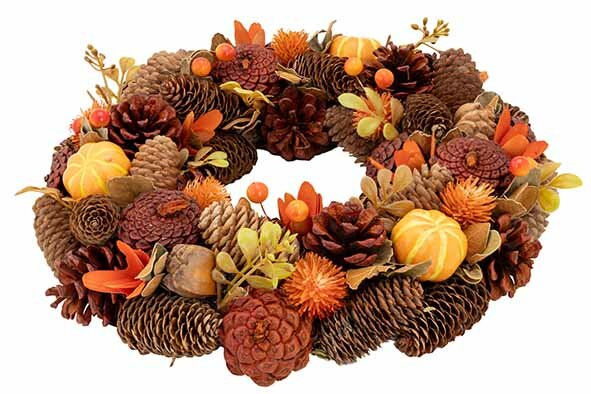 HERFSTKRANS MET POMPOENEN 33 CM