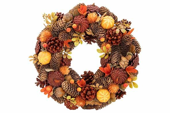 HERFSTKRANS MET POMPOENEN 33 CM