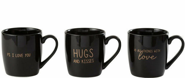 Mokken Liefde Zwart Assortiment Van 3 J-Line