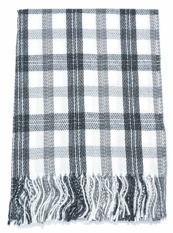 zwart wit Sjaal Soft Checkered 180x70cm