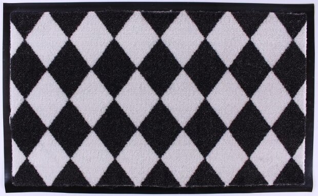 Deurmat zwart wit 45 x 75 cm Zwart Wit