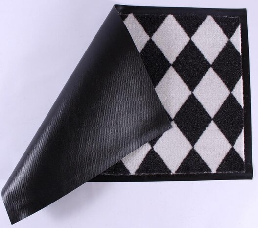 Deurmat 45 x 75 cm Zwart Wit