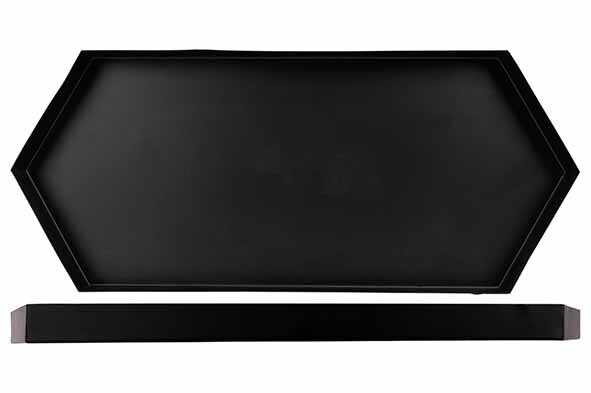 PLATEAU/SCHAALTJE ZWART 36X15XH2,3CM METAAL