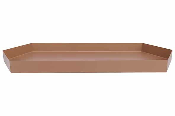 PLATEAU/SCHAALTJE TAUPE 36X15XH2,3CM METAAL