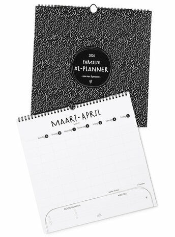 Familieplanner 2026 - extra grote planner voor gezinnen - 6 tot 8 personen ZOEDT