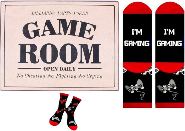 Cadeau pakket Gaming/ Sokken en tekstbord