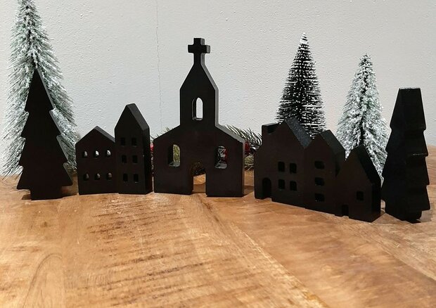 Kerstdorp, Een houten winters tafereeltje