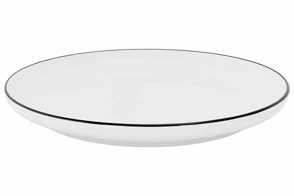 PLAT BORD DINERBORD D26CM SET 6 ZWART WIT
