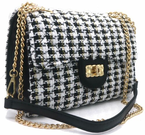 Schoudertas Zwart Wit