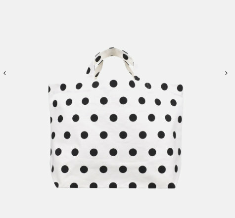 Katoenen tas wit met zwarte stippen