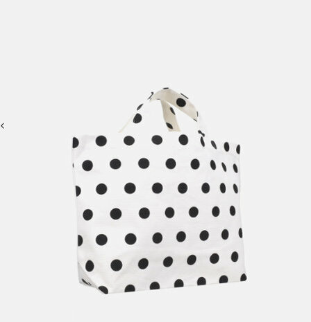 Katoenen tas wit met zwarte stippen