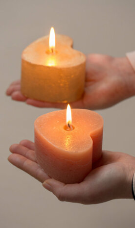 Kaars hartje roze - mooi cadeau voor Moederdag ZOEDT