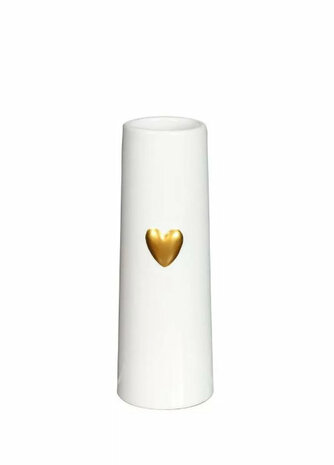 Vaas met Hart wit/goud