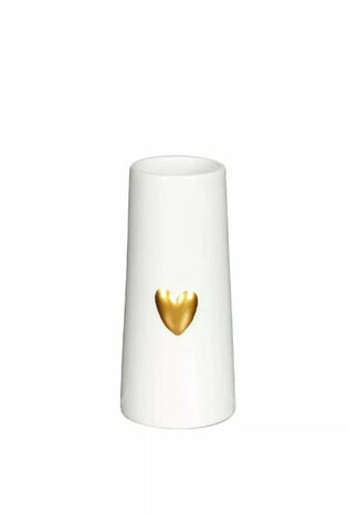 Vaas met Hart wit/goud
