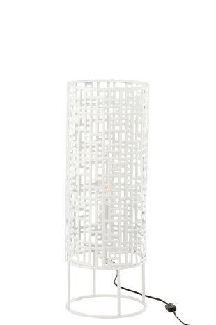 schemerlamp, Staande lamp Rond Metaal Wit 70 cm J-Line