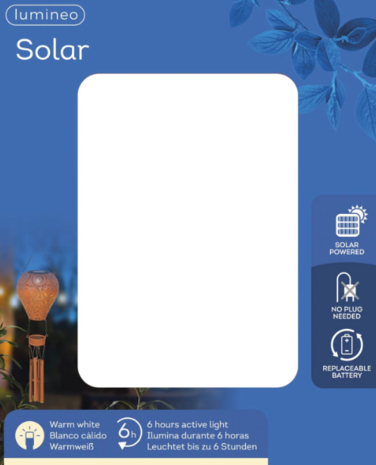 Solar Luchtballon met windgong metaal terra