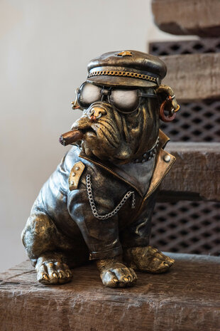 Bulldog B Sigaret Polyresin Antiek Bruin H33&nbsp;J-Line