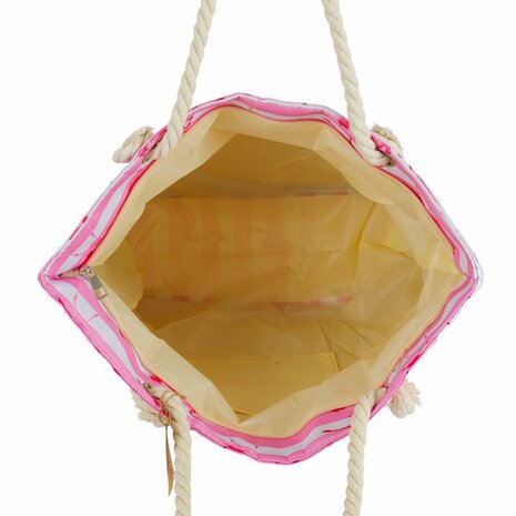 Strandtas Flamingo's 51x39x13cm