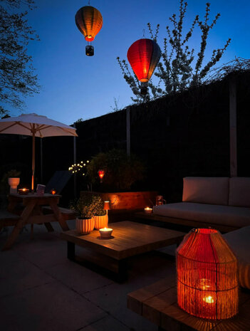 LUCHTBALLON NYLON SOLAR 20LED MET VLAMEFFECT 20X42CM 