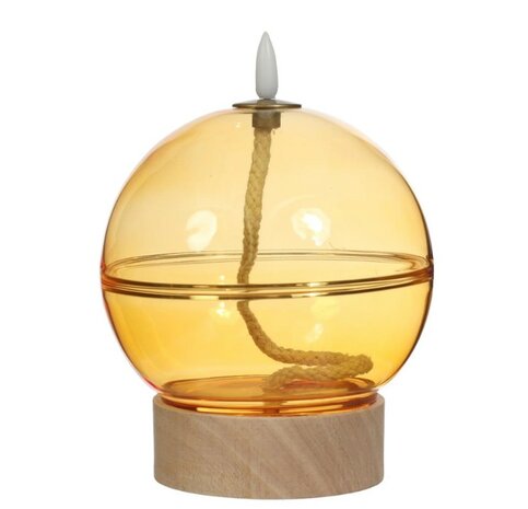 Led olielamp glas h16,5 &oslash;12 cm OKER met timer