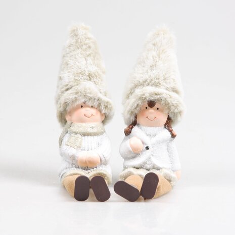 Set winterkinderen met bungelbenen 27 cm.