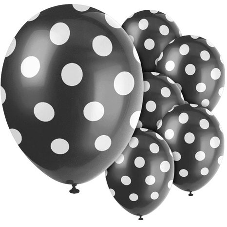 Ballonnen  Dots Zwart-Wit | Stippen