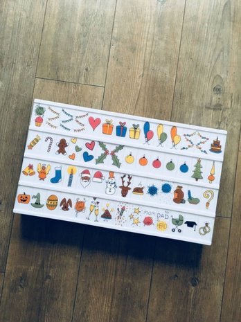 Feestdagen Emoticons, Figuren, plaatjes voor de Lightbox A6 formaat.