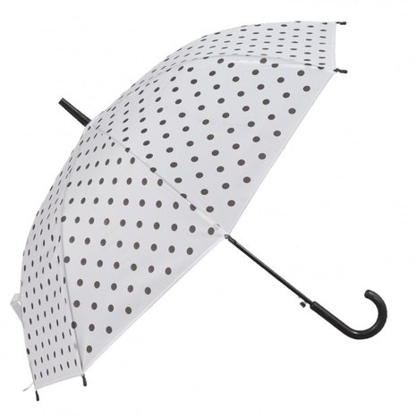 Oraal Openlijk account Paraplu | Ø 99 x 60 cm |Wit met Zwarte Paraplu met trendy - zwartwitshop